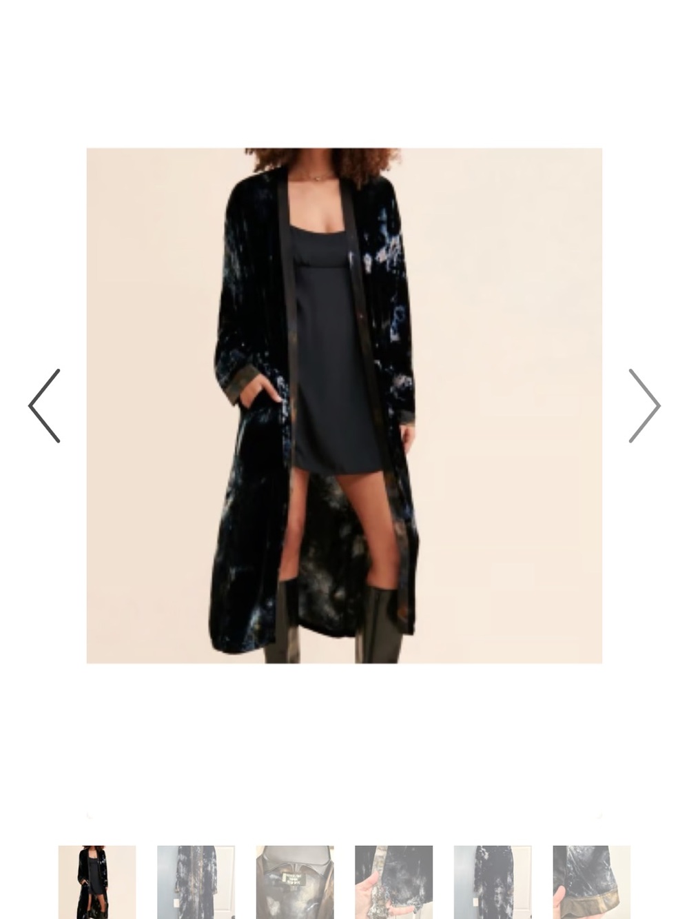 Free people Riverside tool and Dye Long silk velvet Robe duster kimono 1